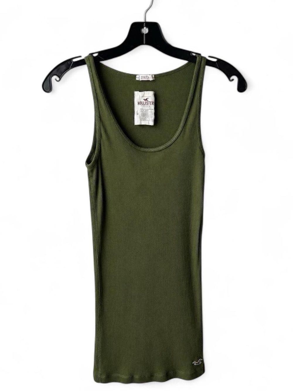 Vintage 2000s Y2K olive green ribbed Hollister tank Pacific Merchants Large